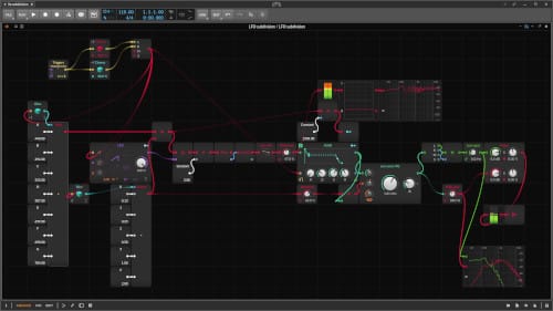 Screenshot of Bitwig showing a grid patch